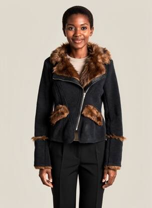 Veste casual col tailleur noir MOLLY BRACKEN femme