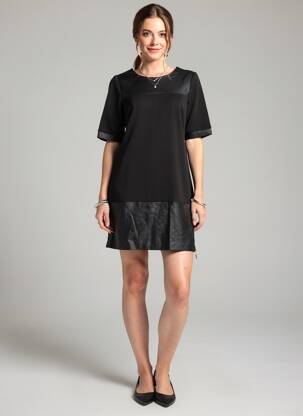 Robe courte fermeture zippée au dos manches courtes noir YOU YOU femme
