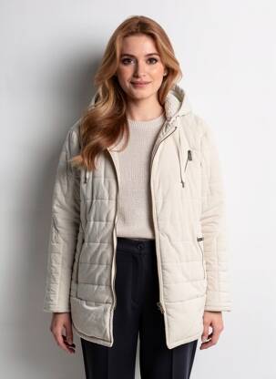 Doudoune manches longues a capuche beige BLACK KAVIAR femme
