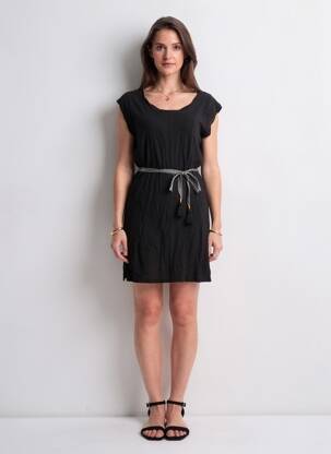Robe courte manches courtes manches courtes noir DEELUXE femme
