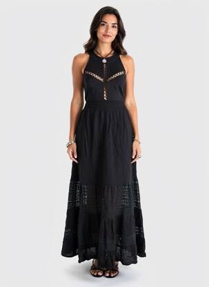 Robe longue sans manche sans manche noir MOLLY BRACKEN femme