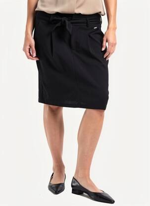 Jupe mi-longue taille à pinces noir DEELUXE femme