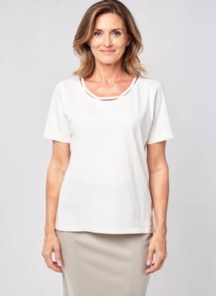 T-shirt stretch manches courtes blanc TELMAIL femme