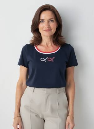 T-shirt stretch manches courtes bleu TELMAIL femme