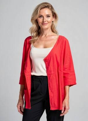 Gilet manches longues manches 3/4 rouge G!OZE femme