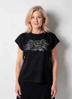 T-shirt stretch manches courtes noir TELMAIL femme