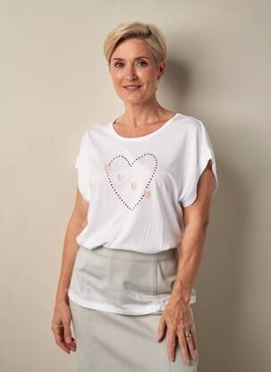 T-shirt stretch manches courtes blanc TELMAIL femme