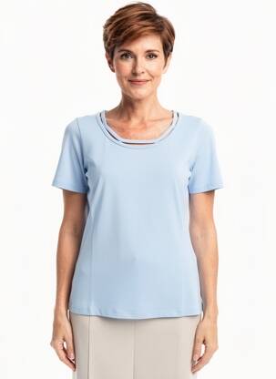 T-shirt stretch manches courtes bleu TELMAIL femme