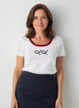T-shirt stretch manches courtes blanc TELMAIL femme