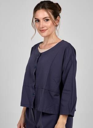 Veste casual col rond bleu G!OZE femme
