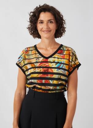 Top stretch manches courtes noir TELMAIL femme