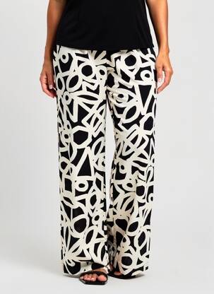 Pantalon large tissage crêpe taille normale beige MASAI femme