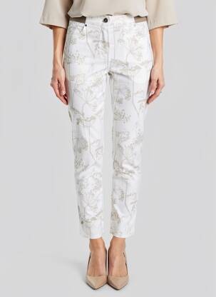 Pantalon 7/8 taille haute taille haute beige TONI femme