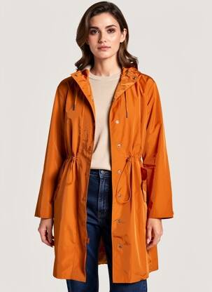 Imperméable poches a capuche orange YERSE femme