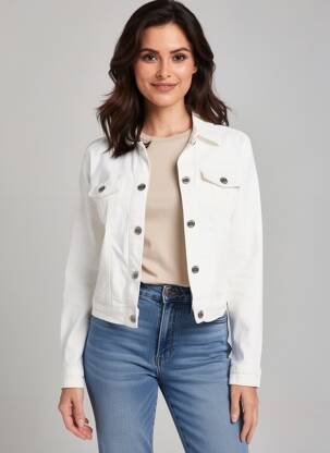 Veste casual poignets boutonnés avec fente beige CREAM femme
