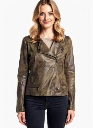 Veste casual tissage suedine vert LAURA JO femme