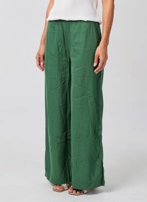 Pantalon large tissage popeline taille normale vert KANOPE femme