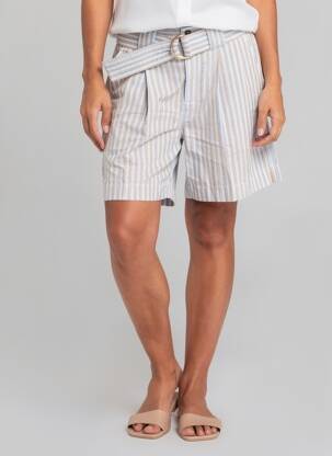 Short taille à pinces taille haute bleu YERSE femme