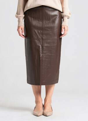 Jupe longue coupe fluide marron GRACE & MILA femme
