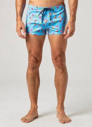 Slip de bain tissage popeline bleu HOM homme