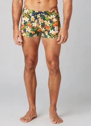 Slip de bain tissage popeline vert HOM homme