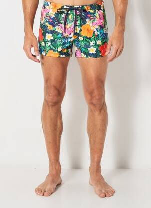Slip de bain imprimé fleurs vert HOM homme
