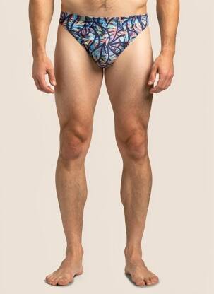 Slip de bain imprimé fantaisie bleu HOM homme