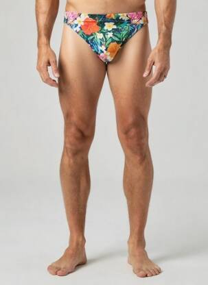 Slip de bain fermeture liens à nouer vert HOM homme