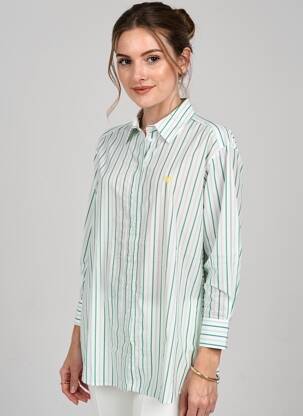Tunique manches longues col chemisier vert DESIGUAL femme