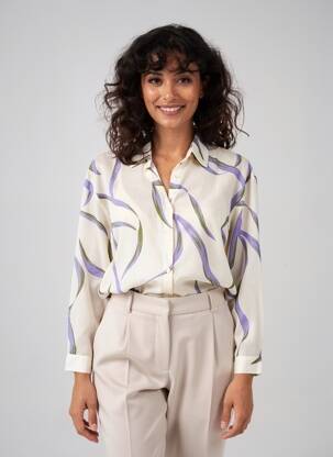 Chemisier imprimé fantaisie manches longues violet NICE THINGS femme