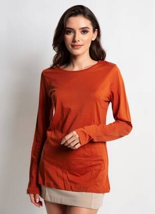 T-shirt manches longues manches longues orange NICE THINGS femme