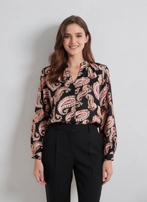 Chemisier tissage popeline manches longues noir LA PETITE ETOILE femme