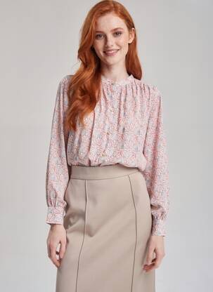 Chemisier imprimé fleurs manches longues rose ARTLOVE femme