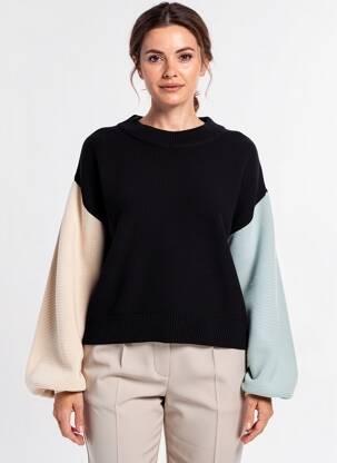 Pull stretch manches longues noir SKUNKFUNK femme