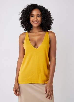 Top stretch sans manche jaune MOLLY BRACKEN femme