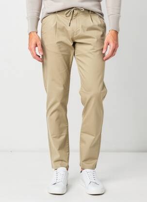 Pantalon chino tissage popeline taille normale beige BENSON & CHERRY homme