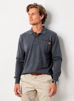 Polo manches longues manches longues gris DIKE homme
