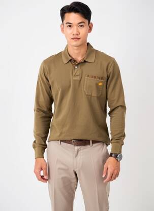 Polo manches longues manches longues vert DIKE homme