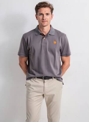 Polo tissage jersey manches courtes gris DIKE homme
