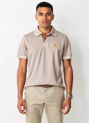 Polo tissage jersey manches courtes marron DIKE homme