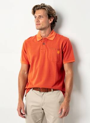 Polo stretch manches courtes orange DIKE homme