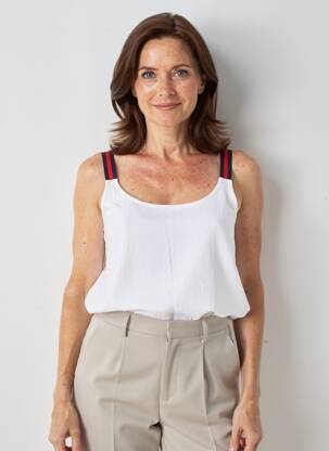 Top stretch sans manche blanc YEST femme