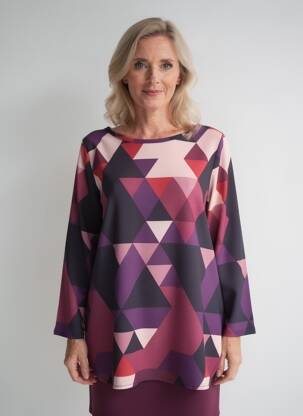 Tunique manches longues tissage crêpe violet ATLANTA femme
