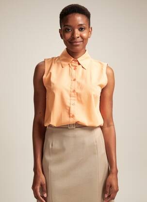 Chemisier coupe droite sans manche orange MD'M femme
