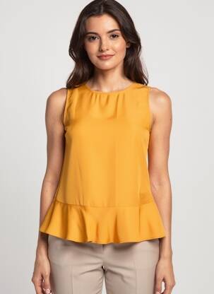 Top tissage crêpe sans manche jaune TIFFOSI femme
