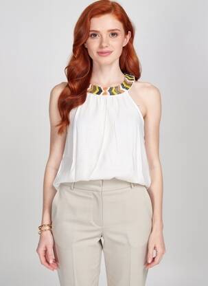 Top stretch sans manche beige TIFFOSI femme