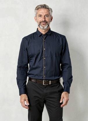 Chemise manches longues coupe cintrée bleu STRELLSON homme