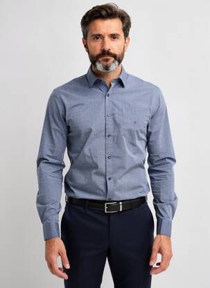 Chemise manches longues coupe cintrée bleu CALVIN KLEIN homme