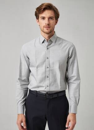 Chemise manches longues coupe cintrée gris CALVIN KLEIN homme