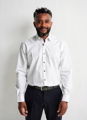Chemise manches longues imprimé fantaisie blanc CALVIN KLEIN homme